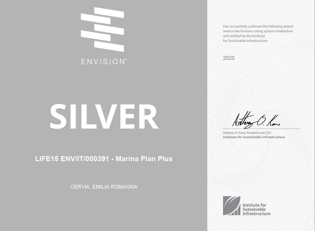 ENVISION award assigns the “SILVER” rating to the LIFE Marina Plan Plus project